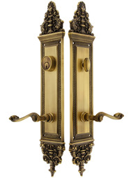 18 inch Apollo Single Cylinder Entry Set with Fairport Lever Handles In Antique Brass